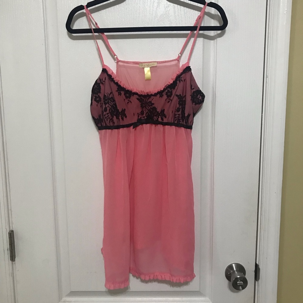Large Blank and Pink Fira Nikrooz Lingerie Top